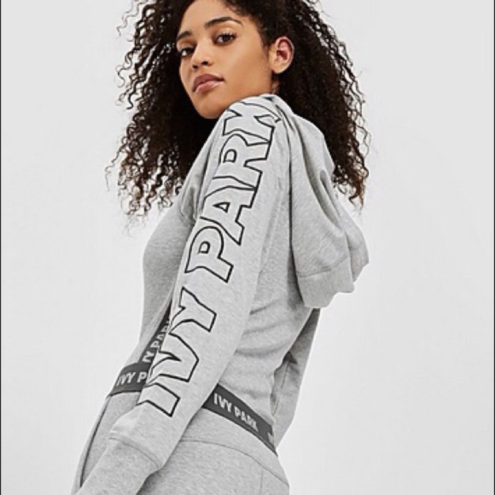 Ivy Park Long sleeve hooded body suit gray large